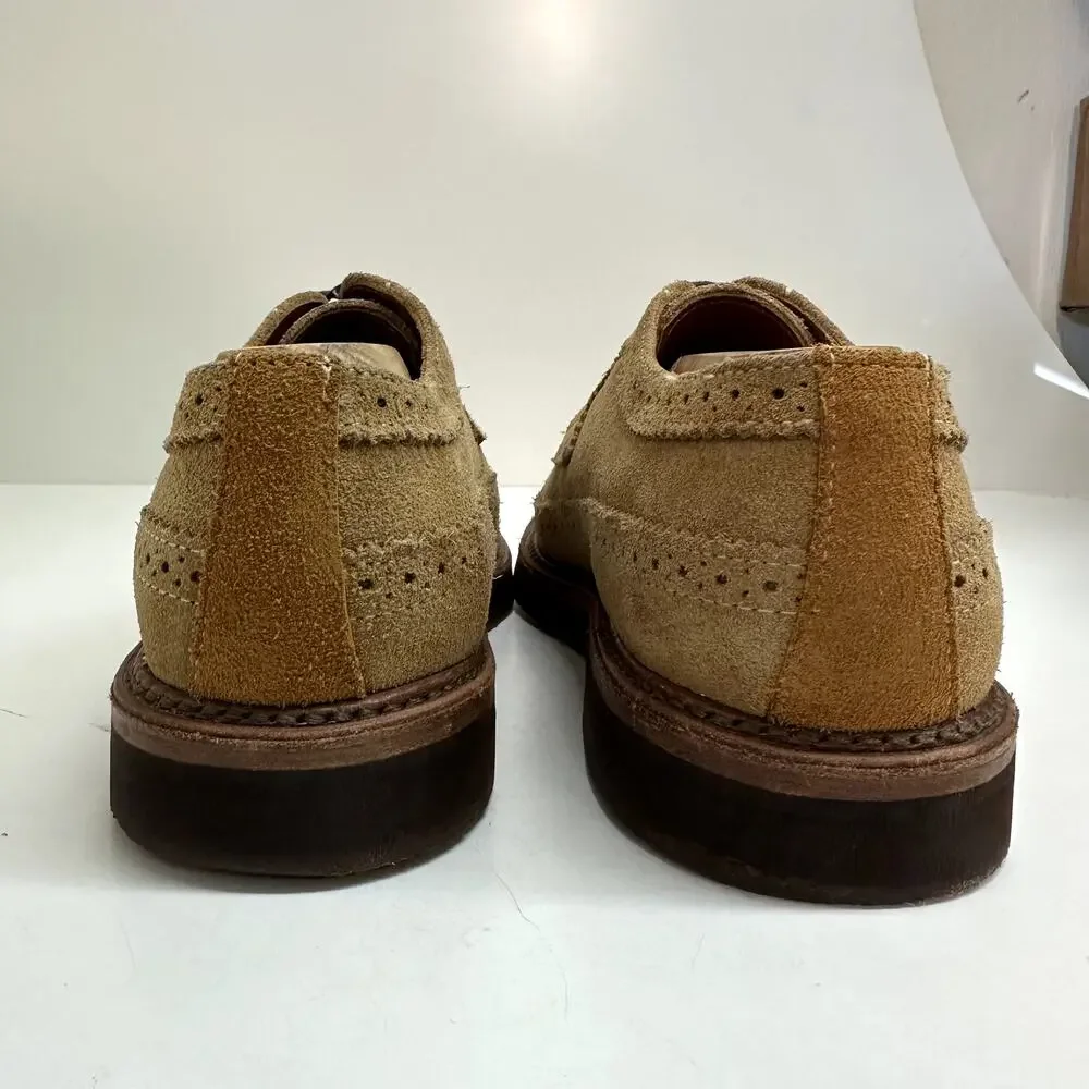 VGUC Rancourt & Co. Chandler Longwing Wingtip Tan Suede Derby Made in USA 8 D